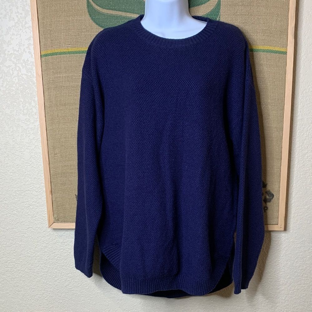 MEROKEETY, ladies, Large  Navy Blue Sweater
